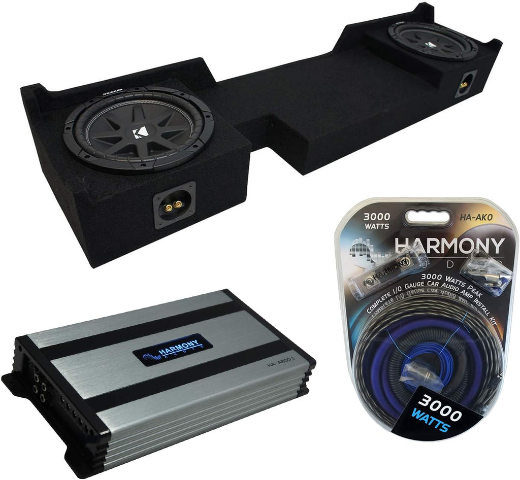Compatible with 2004-2008 Ford F-150 Extended/Super Cab Truck Dual 10 Sub Box Enclosure & Amp G531647