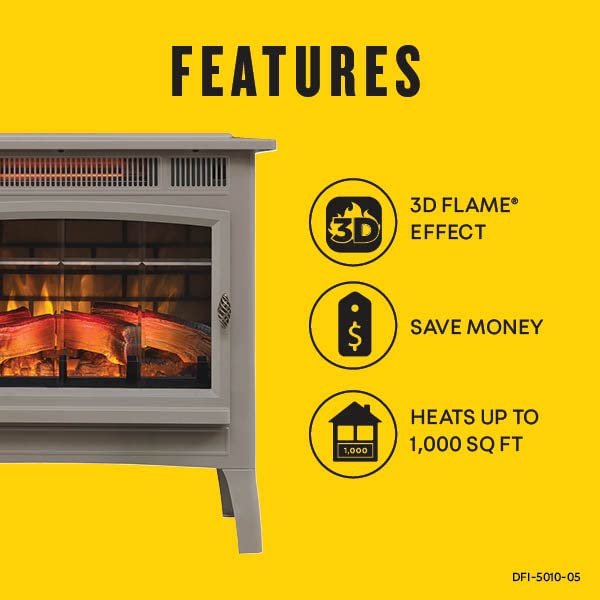 Electric Infrared Quartz Fireplace Stove with 3D Flame Effect U807543