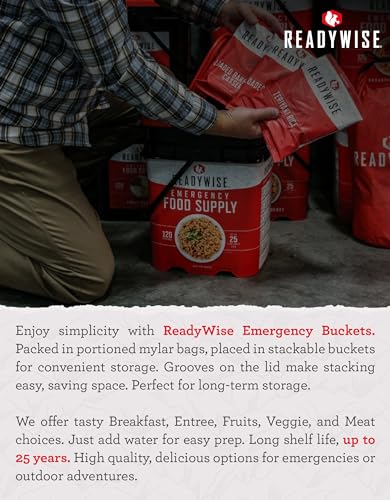 Emergency Food Supply 360 Servings 3 Buckets Freeze Dried Dehydrated B29902
