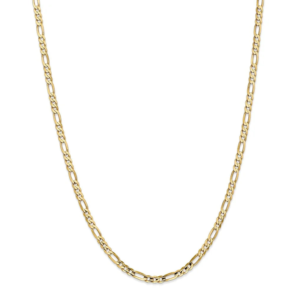 14kt Yellow Gold 4mm Open Figaro Chain 16 inch Lobster Clasp J53302