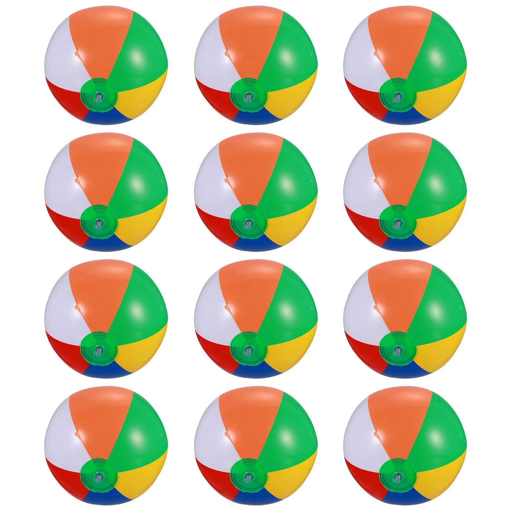12 Pcs Inflatable Beach Balls Pool Toys J344619