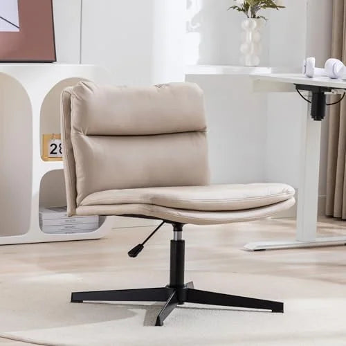 Armless Criss Cross Legged Swivel Desk Chair with Cushion L860