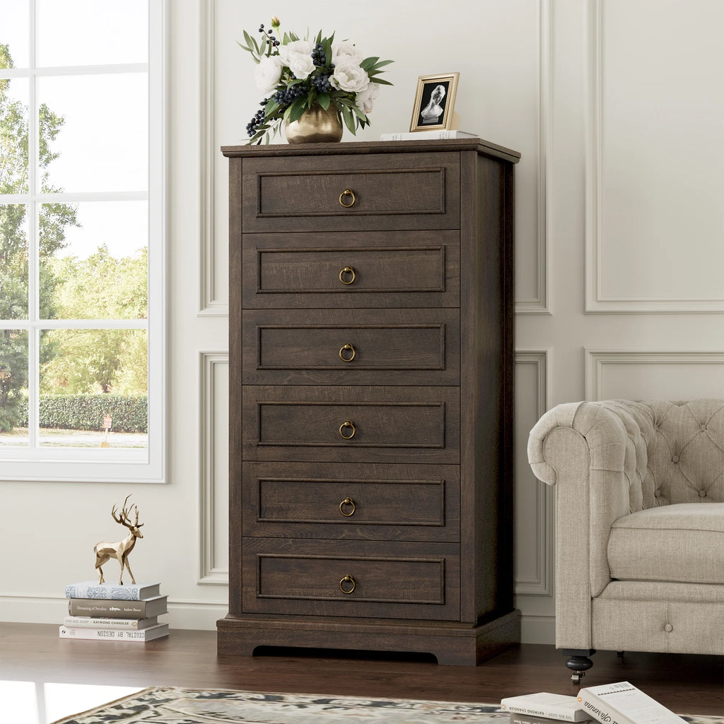 White 6 Drawer Wood Dresser G59045