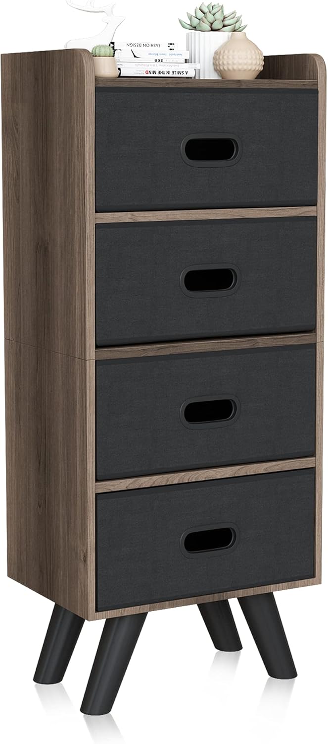 4 Drawer Wood Top Storage Dresser H456689