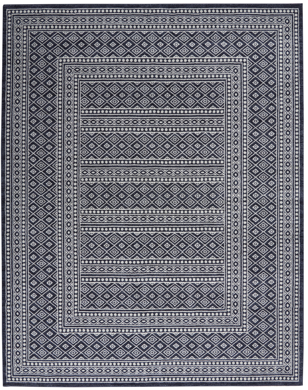 Navy Grey 8'6" x 12' Area Rug R29651