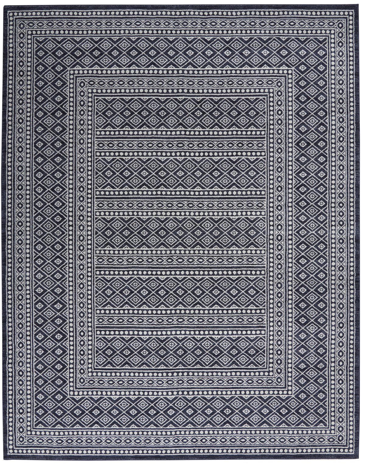 Navy Grey 8'6" x 12' Area Rug R29651