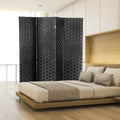 Black 4 Panel 6 ft Folding Wood Room Divider P196