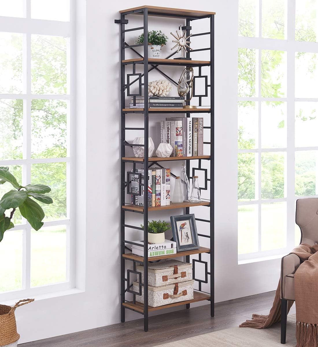 5-Tier Rustic Brown Bookcase C494427