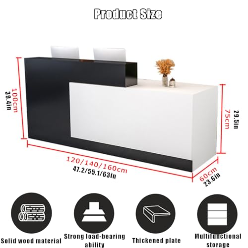 Reception Counter Desk with Lockable Drawers, Wooden Computer Desk L833415