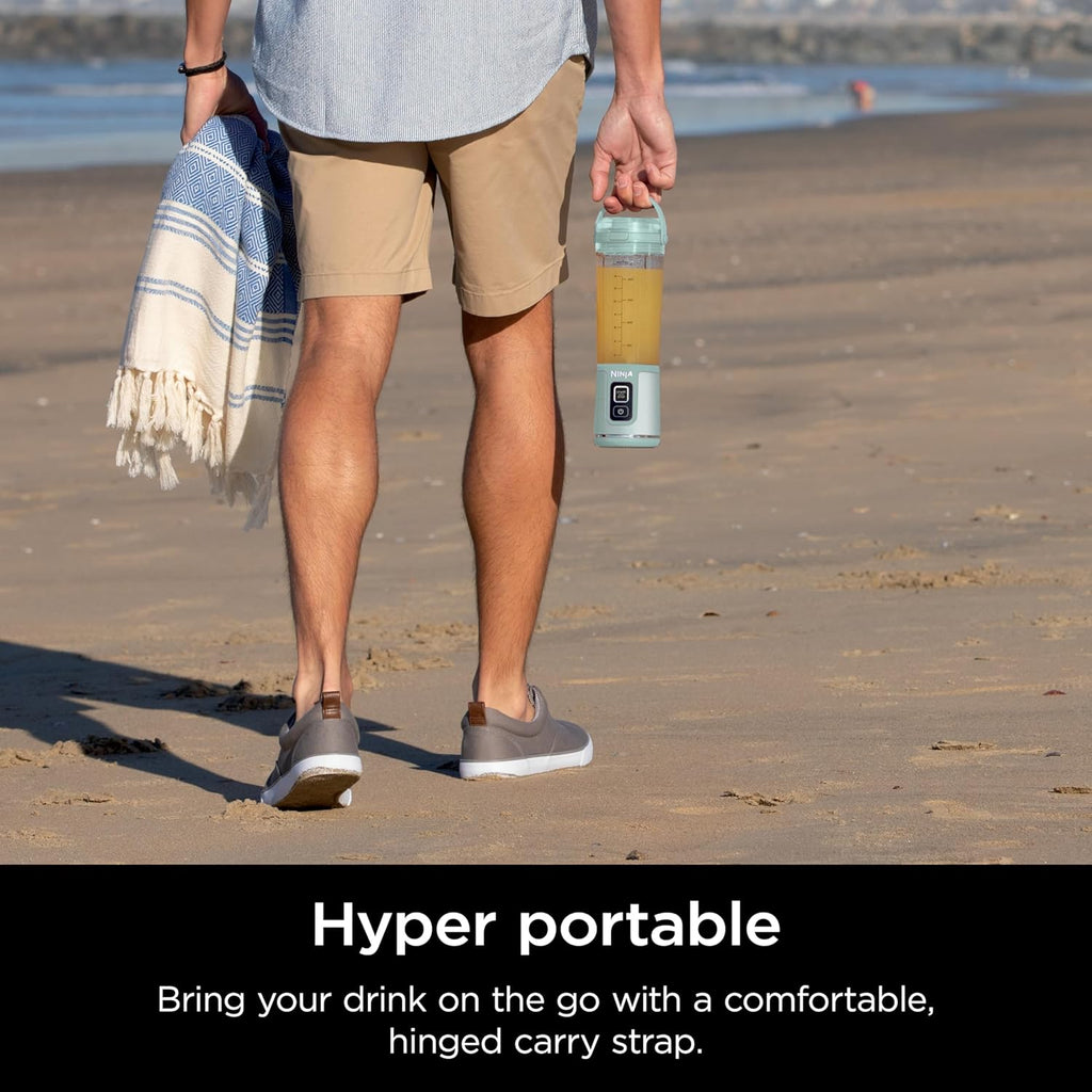 Portable Blender, Cordless, 18oz. Vessel, BPA Free, USB-C Rechargeable, Tinted Mint U6542