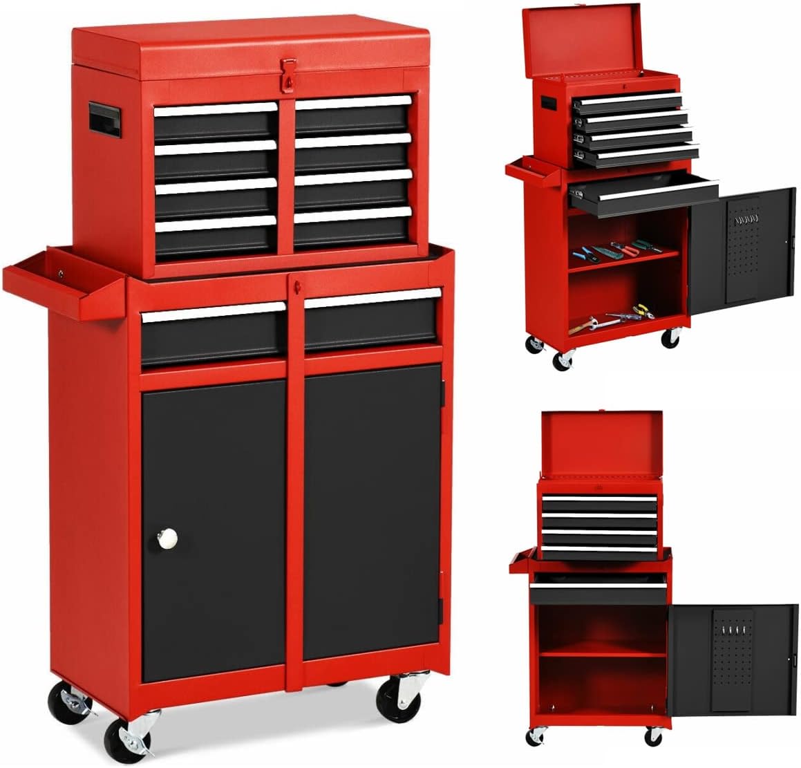 5 Drawer Rolling Tool Chest Cabinet with Wheels and Locking System N907