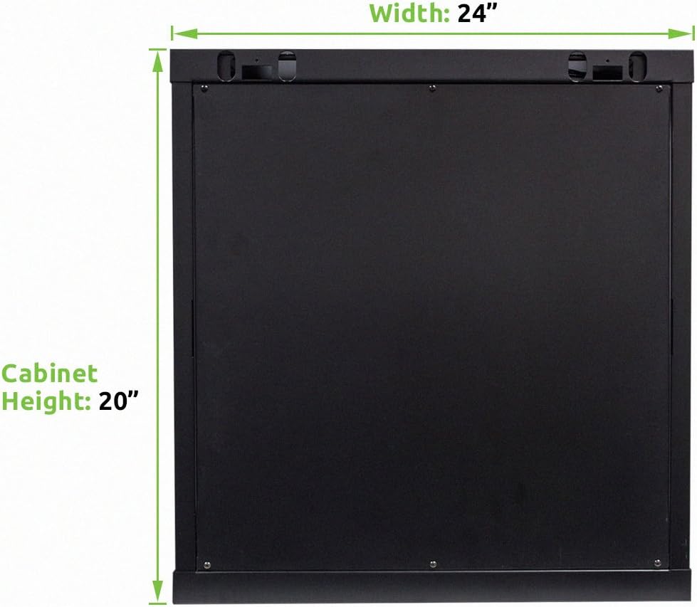 9U 19-Inch Server Network Rack with Locking Glass Door Black V808716