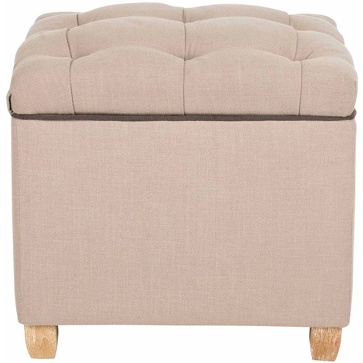 Beige Tufted Storage Ottoman Q2699