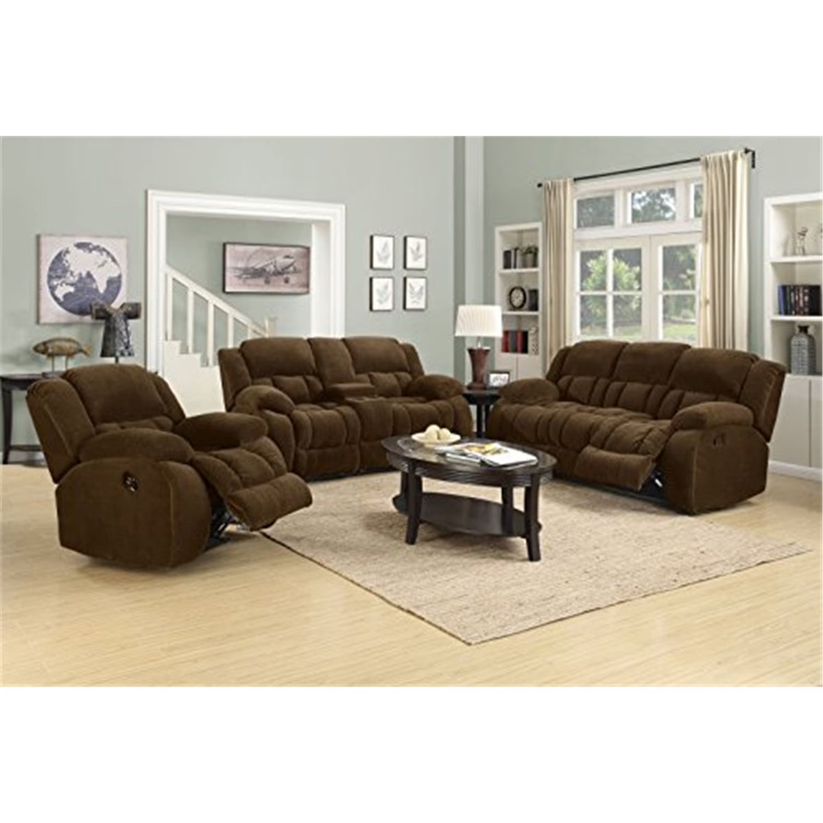 Chocolate 3-Piece Living Room Set V658907