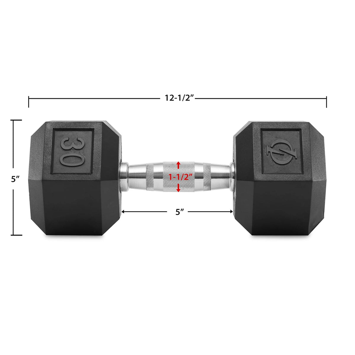 45 lbs Rubber Coated Hex Dumbbell G483