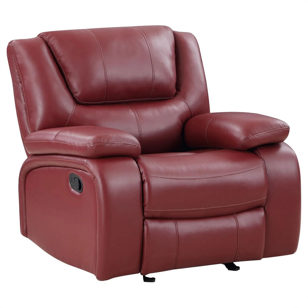 Red Faux Leather Upholstered Glider Recliner E494357