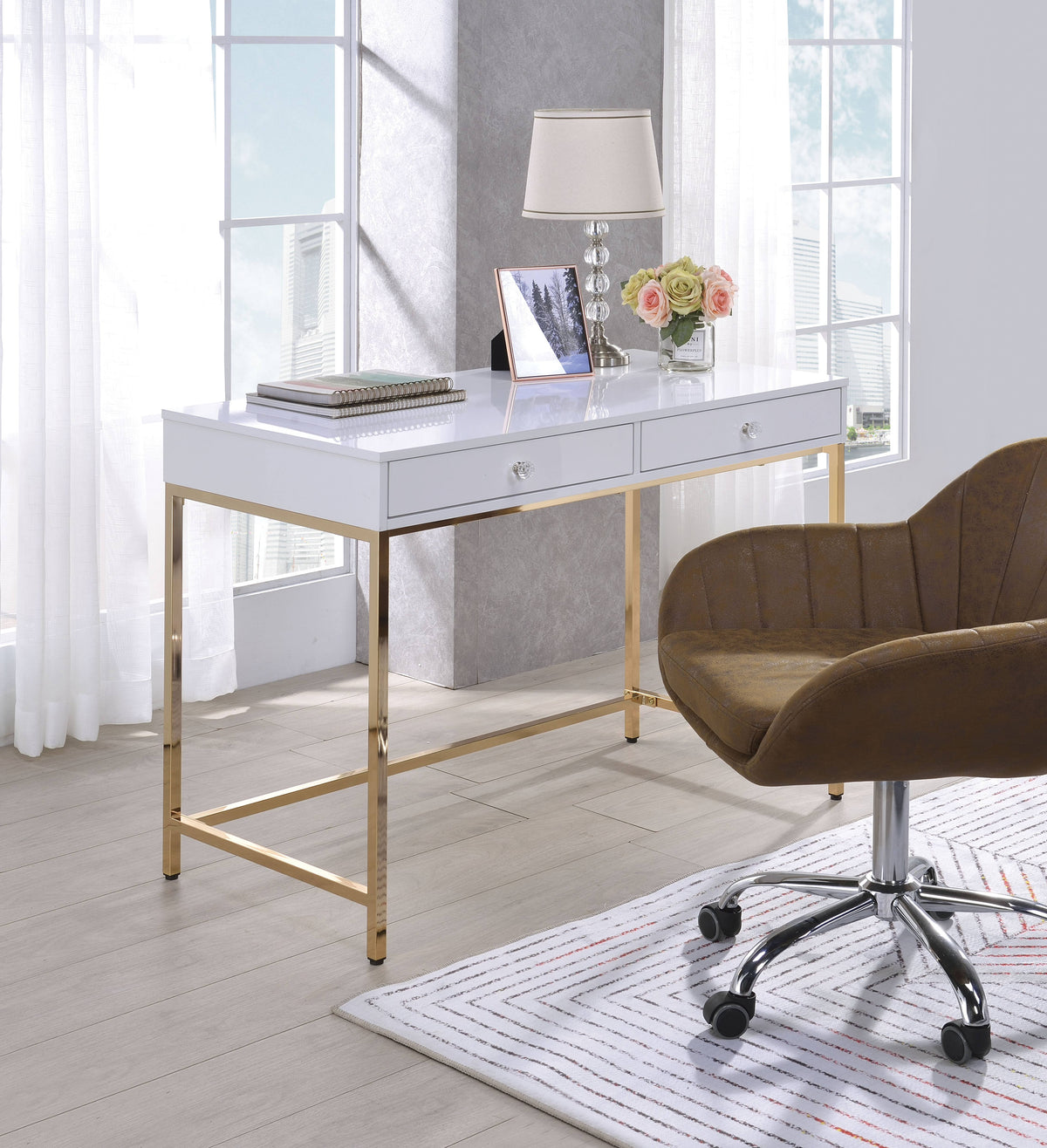 White High Gloss Desk R103