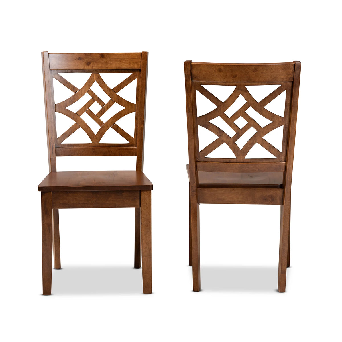 Set of 2 Walnut Brown Dining Chair L735