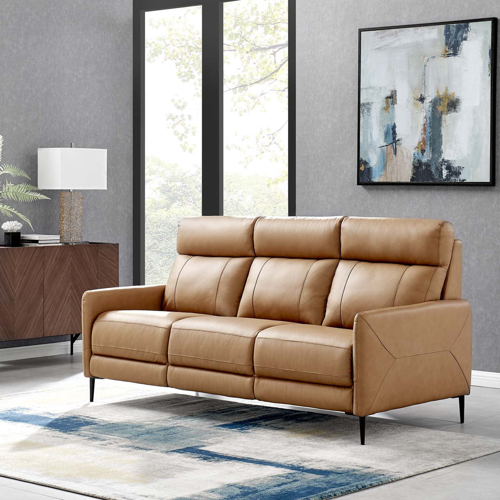 Tan Leather Sofa Y76159