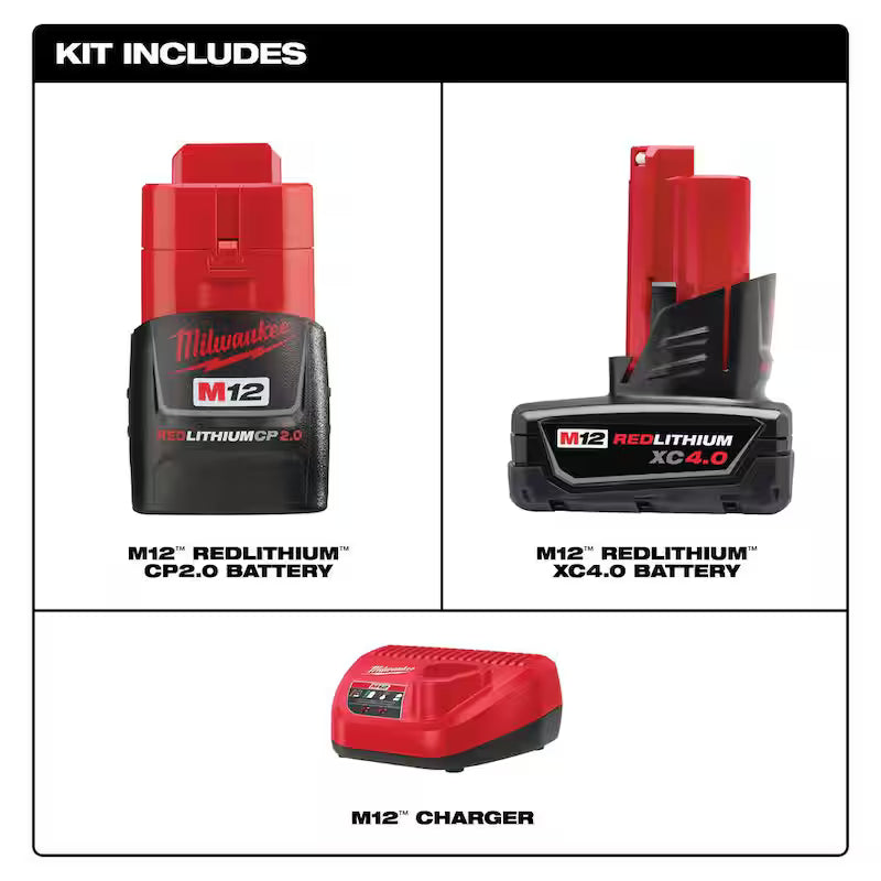 12-Volt Lithium-Ion Battery Packs and Charger Starter Kit V2275