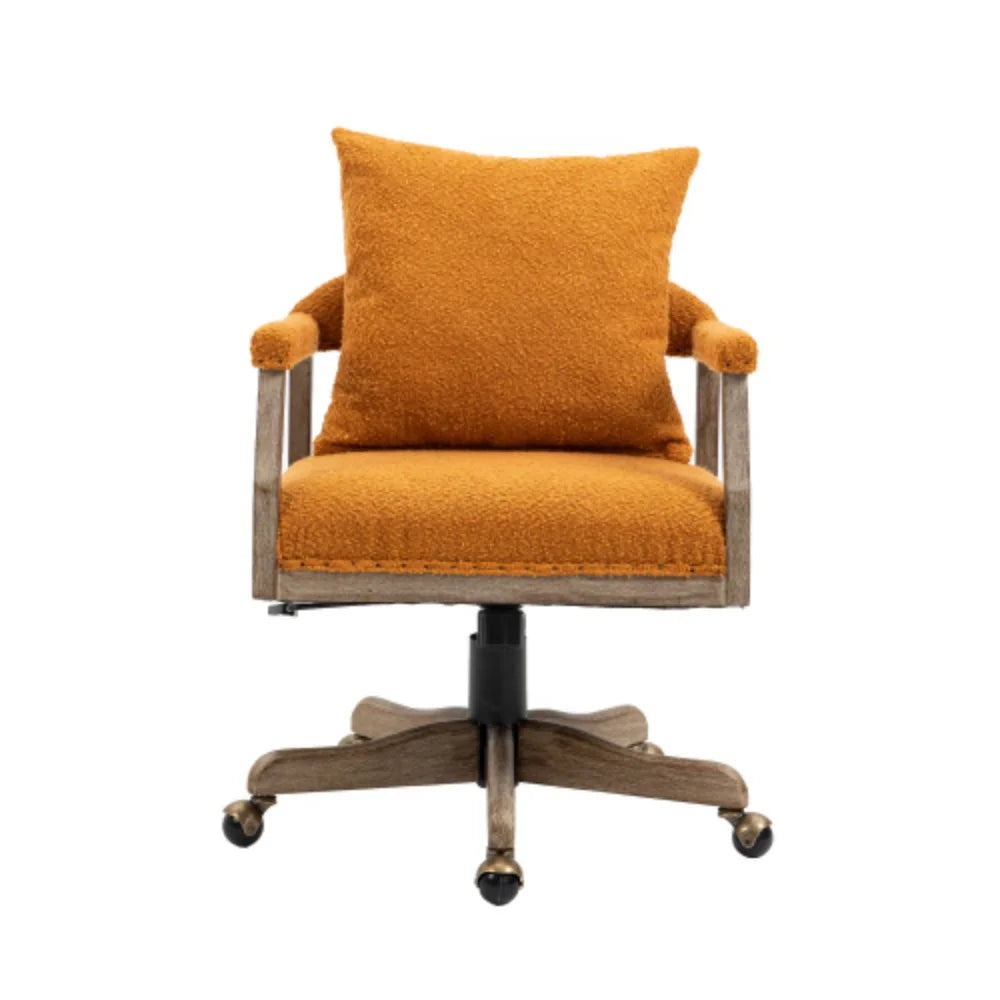 Orange Adjustable Swivel Fabric Office Chair V689531