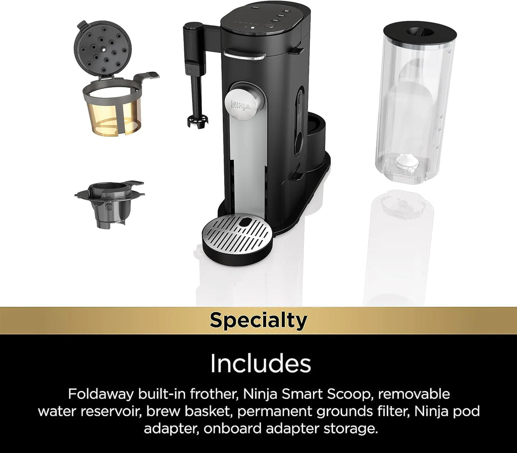 Single-Serve Coffee Maker with Milk Frother, Black Z131599