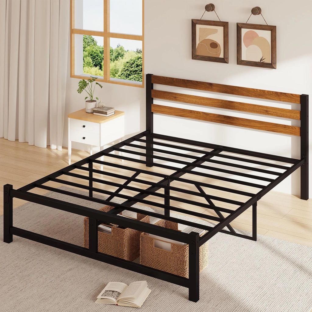 Queen Platform Bed Frame with Headboard H185