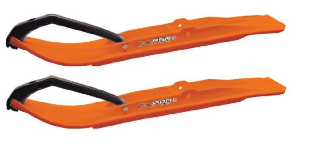 Orange XT Snowmobile Skis with 8" Round Bars Complete Kit C2946