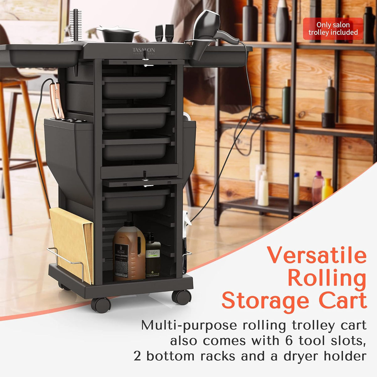 Salon Trolley Cart with 6 Trays Q1852