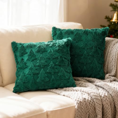 Christmas Tree Pillow Covers 18 x 18 Set of 2 E45321
