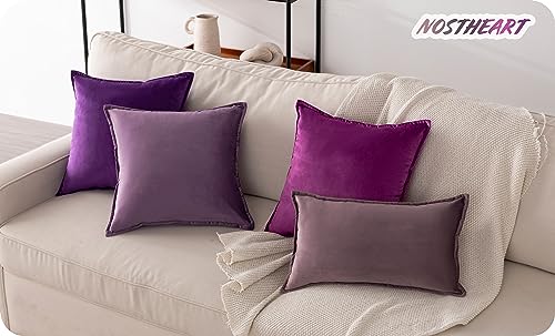 12x20 Inch Set of 4 Velvet Throw Pillow Covers I47774