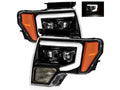 Polished Black LED Tube Dual Projector Headlights F337612