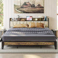 King Bed Frame with Storage Headboard and Charging Station R71304