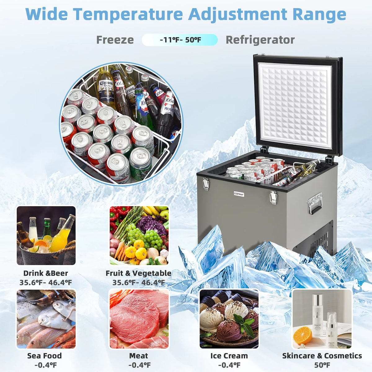 68 Quart Portable Car Refrigerator Freezer C49151