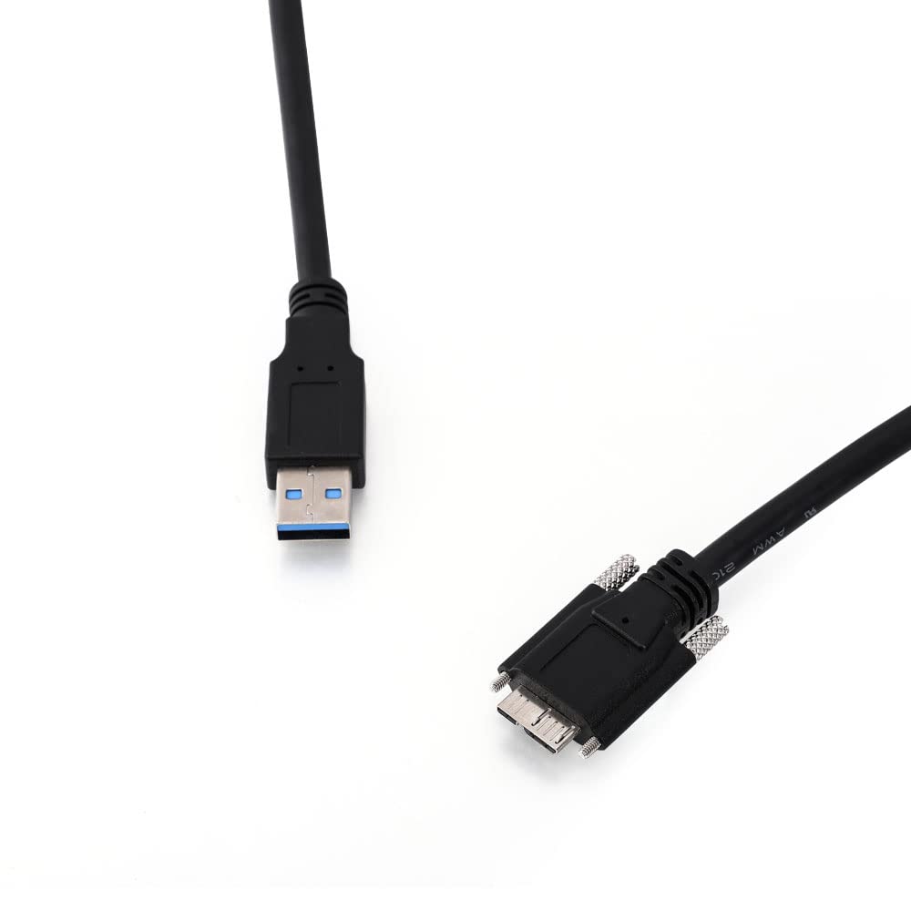USB 3.0 Cable A/M to Micro B/M Dual Screw Locking 3M Pack of 2 O1980