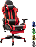 Gaming Chair with Footrest, Ergonomic Office Chair, Black/Red E88321