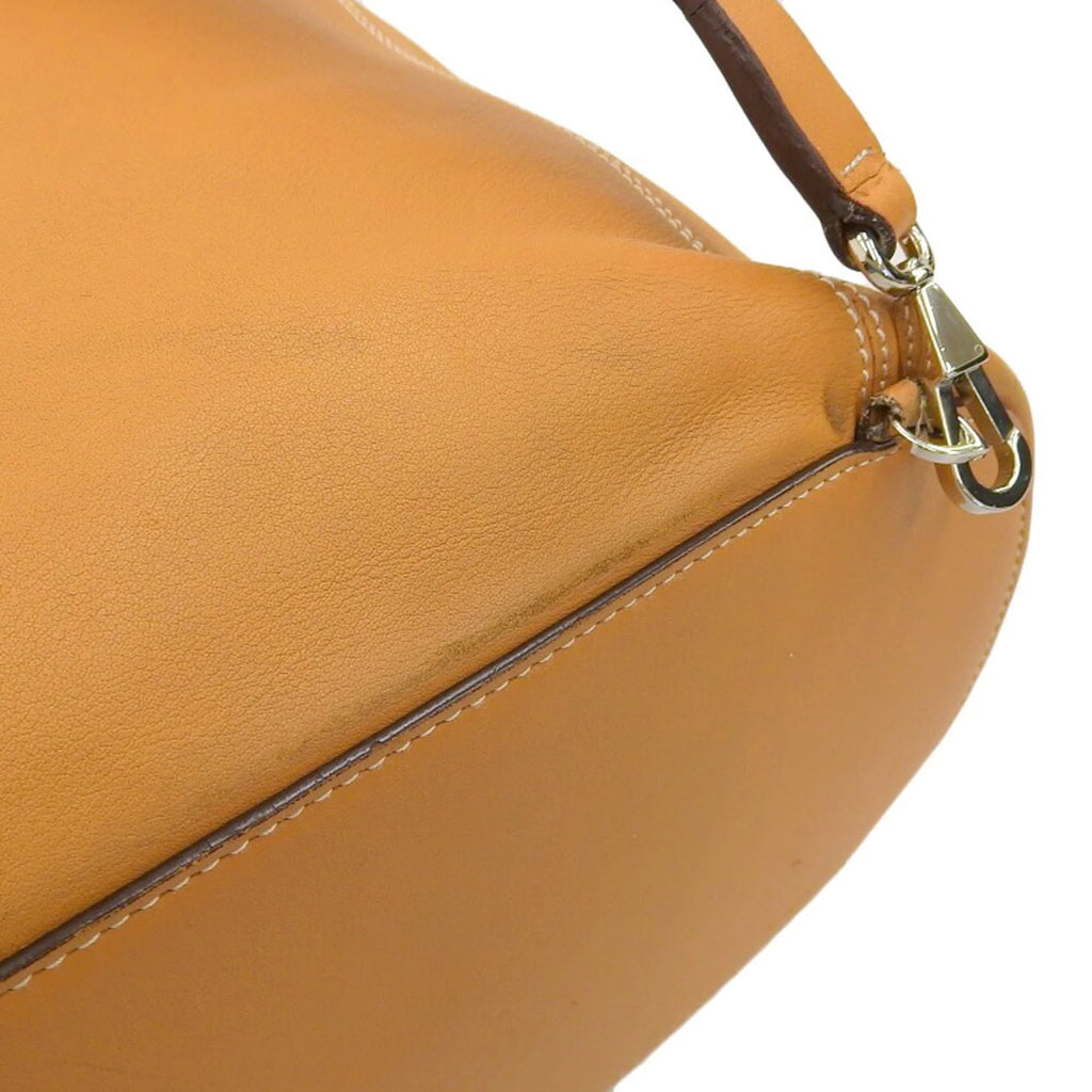 Camel Leather Drawstring Backpack B171