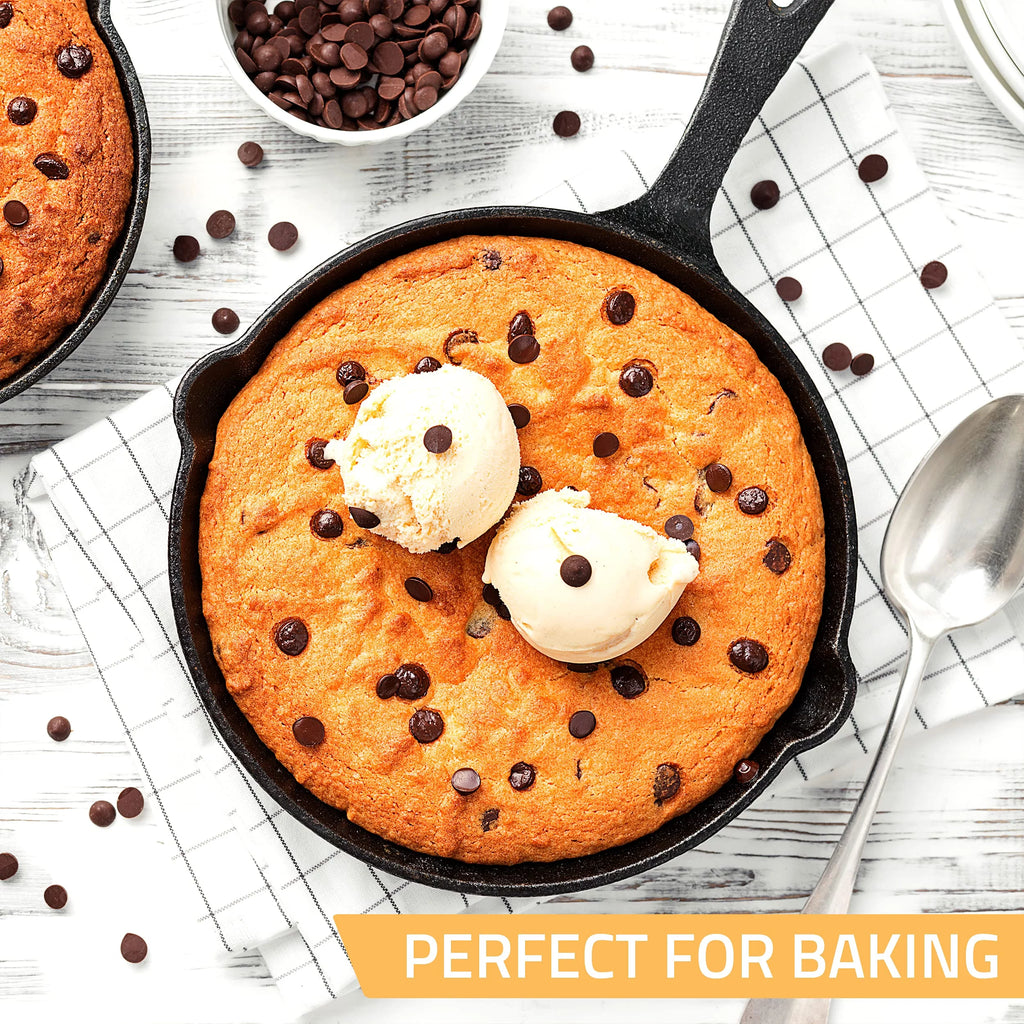 Pre Seasoned Cast Iron Skillet 3 Piece Set Black V304