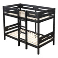 Black Wood Twin over Twin Bunk Bed I8663