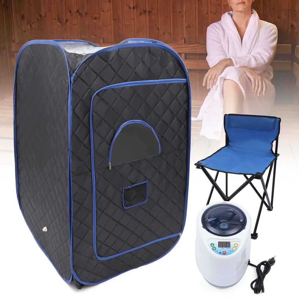 Portable Steam Sauna Tent with 2L Steamer, 99 Minute Timer, Remote Control, Chair, 135CM V301871