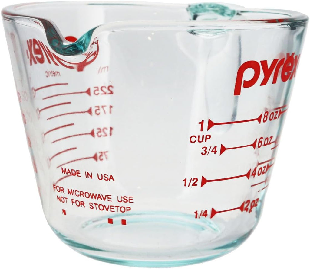 1-Cup Clear Measuring Cup with Red Measurements X909