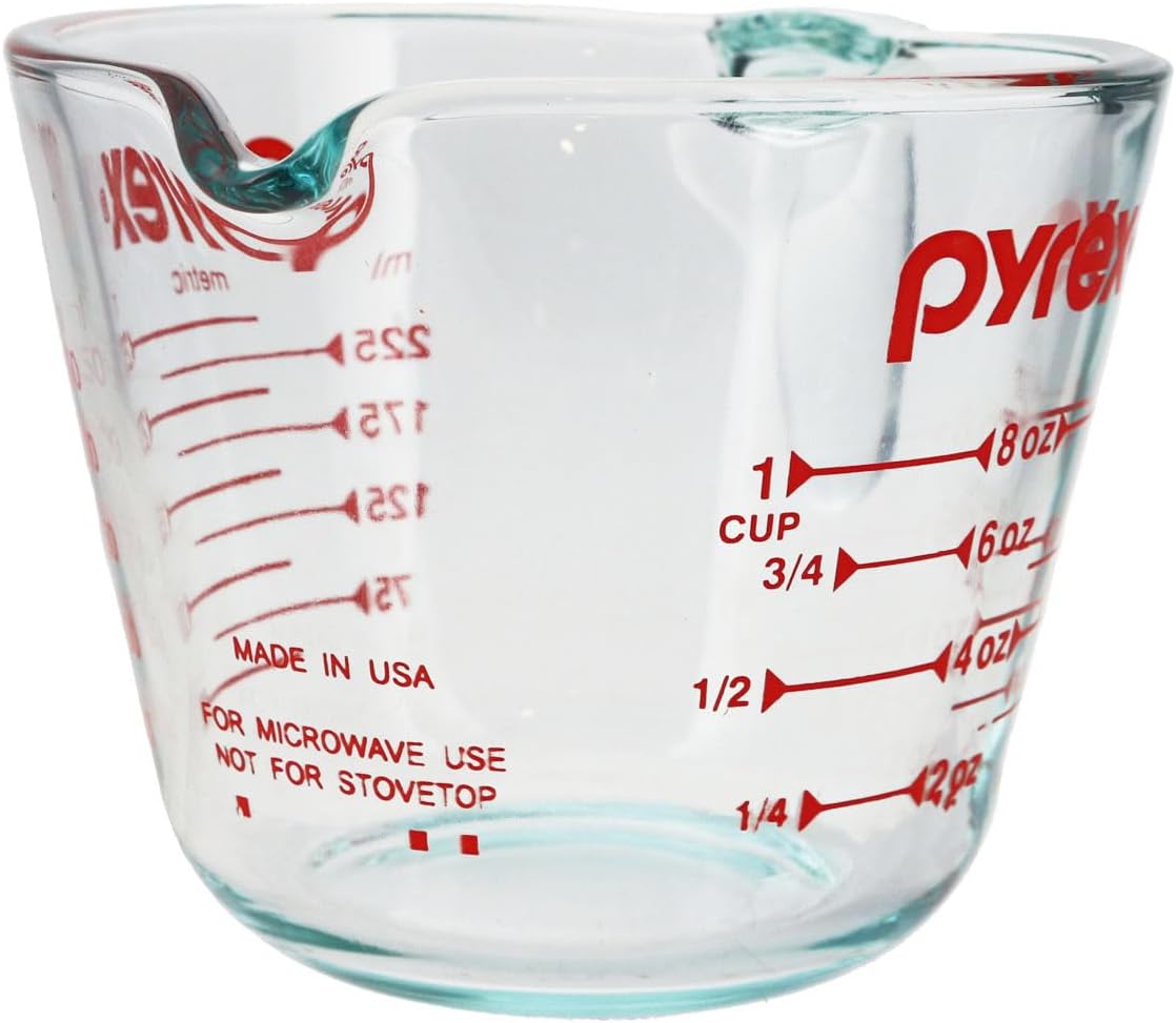 1-Cup Clear Measuring Cup with Red Measurements X909
