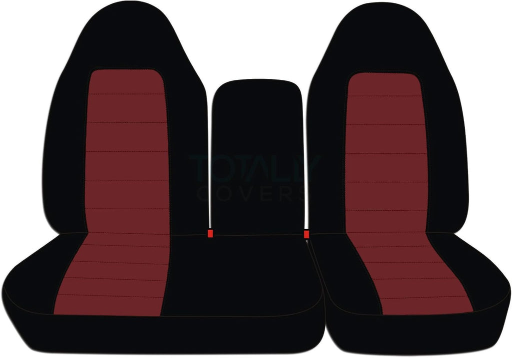 Black & Charcoal Two-Tone Front 40/60 Split Bench Truck Seat Covers S5138