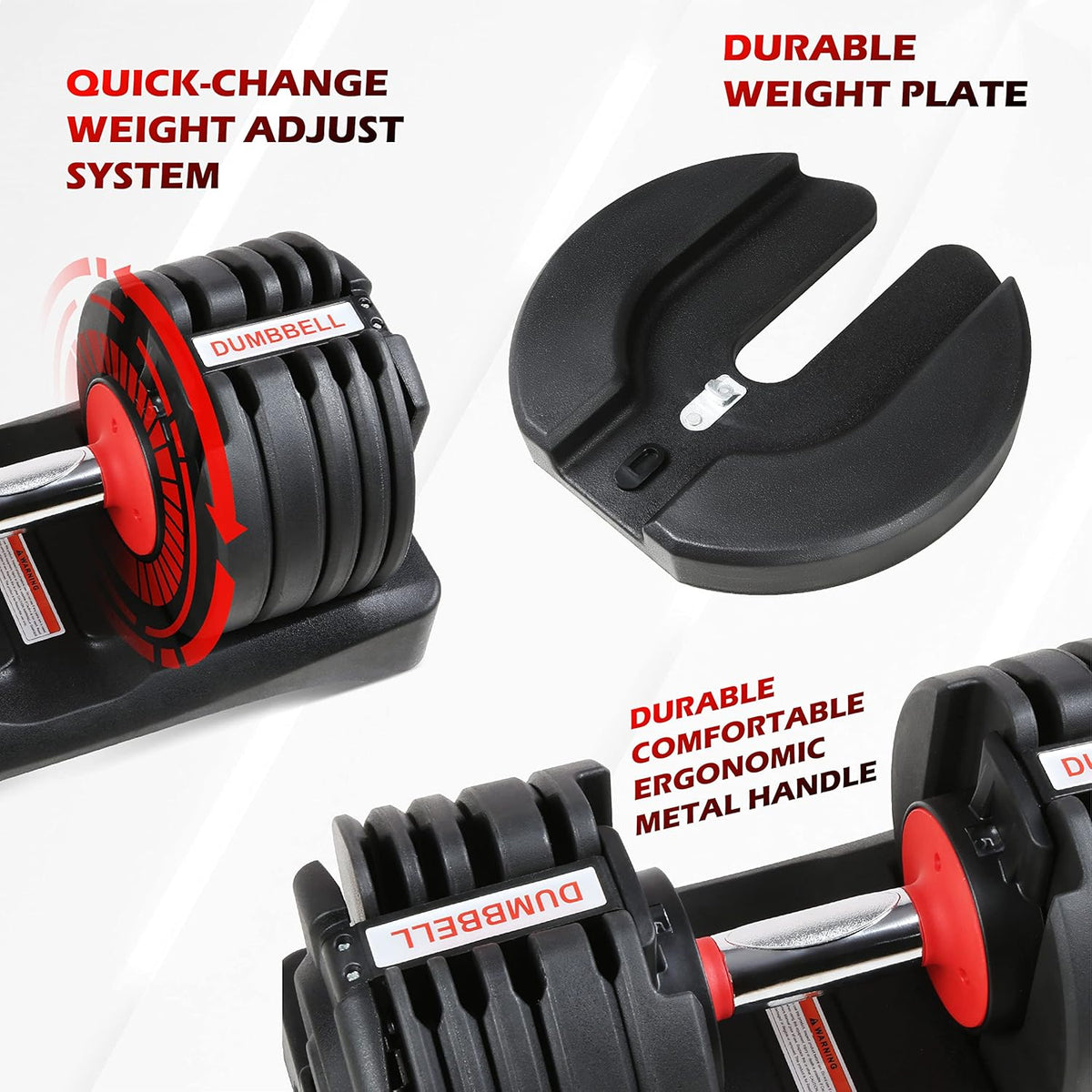 Adjustable Dumbbells Set 5.5-55 lbs 15 in 1 M19037