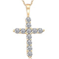 14K Yellow Gold Diamond Cross Pendant Necklace G8962