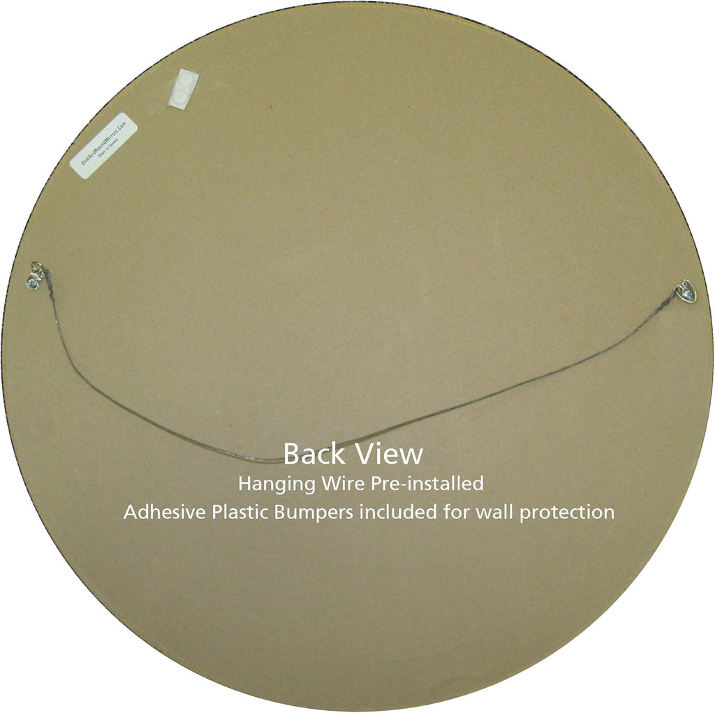 Rubbed Black 38x38 Round Beveled Wall Mirror Y1837