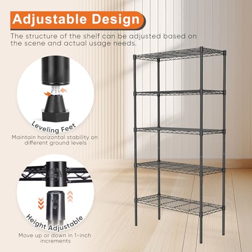 4-Shelf Adjustable Metal Wire Storage Shelving Unit G4034