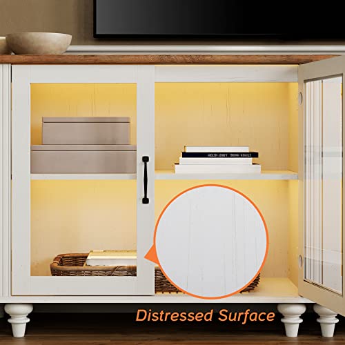Off White Sideboard Cabinet with Glass Door and Drawer X167772