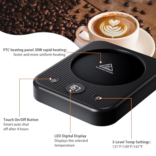 Black Electric Self Heating Coffee Mug with Auto Shut Off I480678