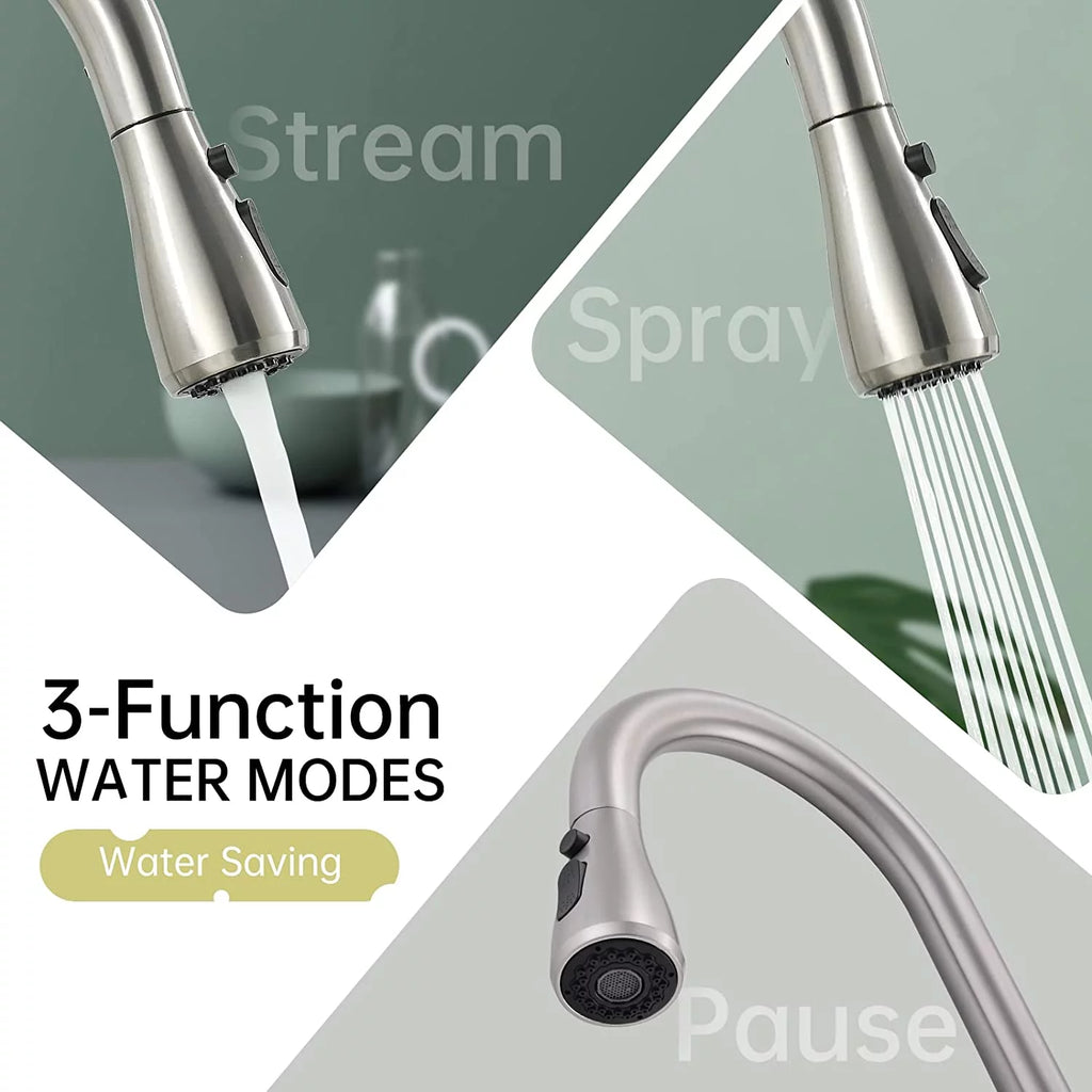Brushed Nickel Pull Down Kitchen Faucet A127077